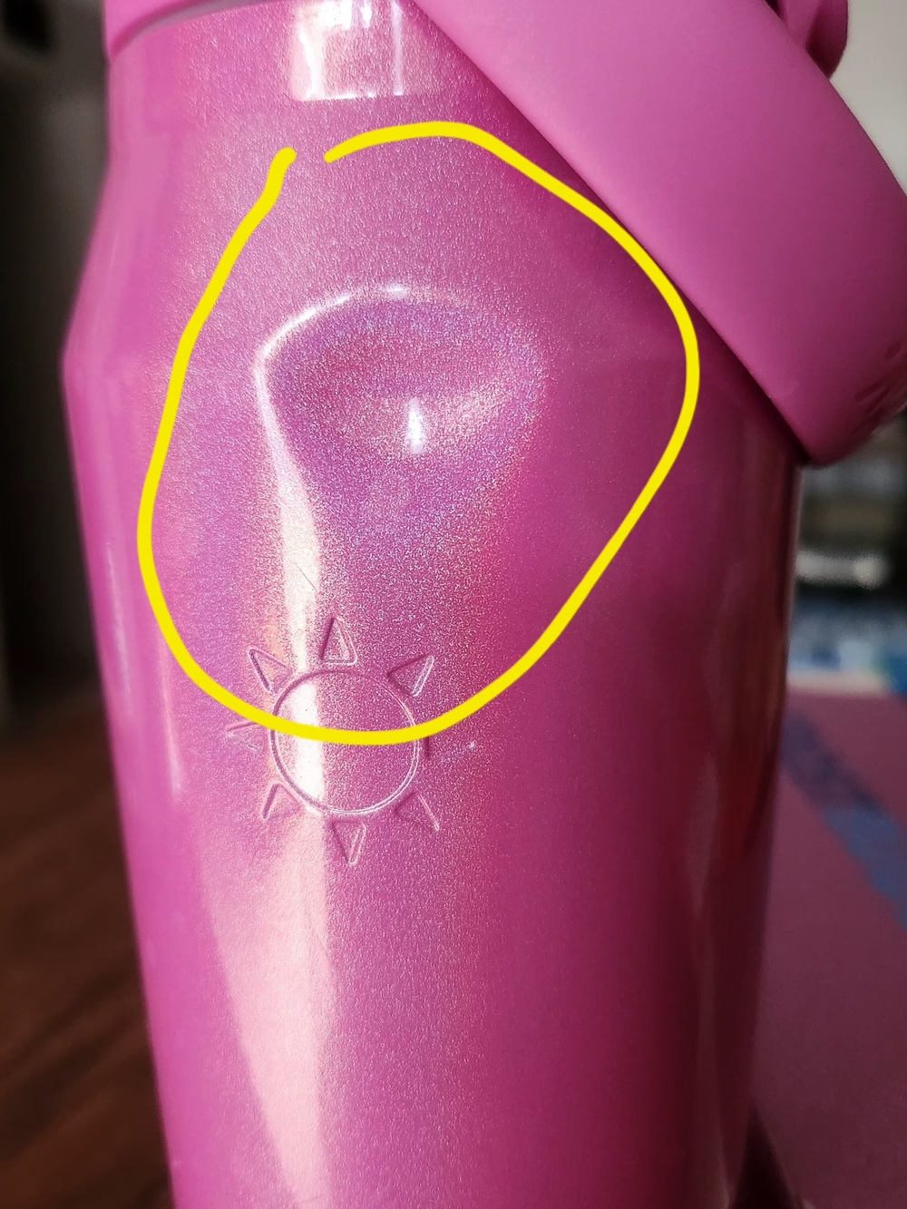 Pink Sparkle Insulated Water Bottle with Carry Handle